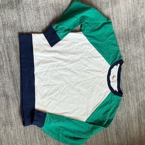J. Crew Green and Navy Long Sleeve Tee